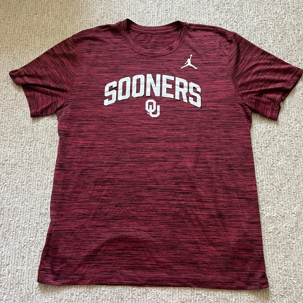 Jordan x Sooners Crimson Heathered Performance Tee